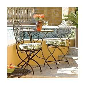  Metal Round Bistro Table and Set of 2 Chairs 
