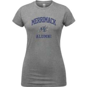 Merrimack Warriors Sport Grey Womens Varsity Washed Alumni Arch T 