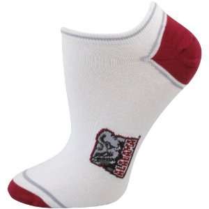   Crimson Tide Ladies White No Show Ankle Socks