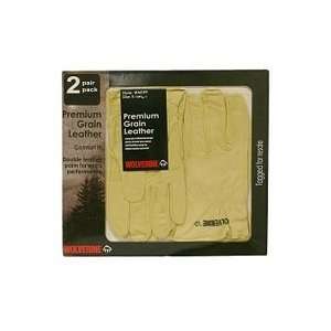  Wolverine Premium Lined Leather Work Gloves, 2 Pair Pack 