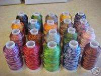20 Large Spools VARIEGATED Embroidery Machine Thread  