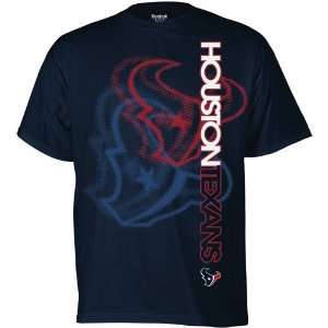 Reebok Houston Texans Step Back T Shirt   Navy Blue (Small)  