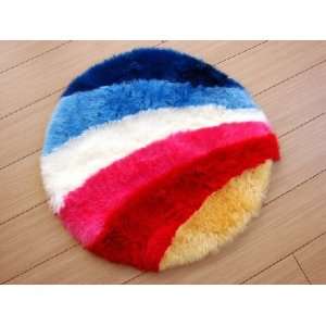  Bowron Sheepskin Round Fun Rug   Rainbow Style