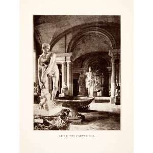  1907 Print Salle Caryatides Sculpture Statue Renaissance 