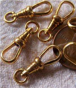 Vintage Gold Plated Pocket Watch Fob Chain Clasps Germany x6  