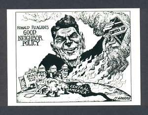 G2527 Reagan political cartoon postcard, Good Neighbor  