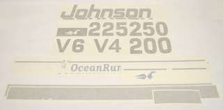 Johnson Ocean Runner 200 225 250 HP Motor Decal Sticker  