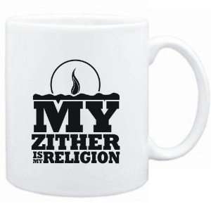  Mug White  my Zither is my religion Instruments Sports 