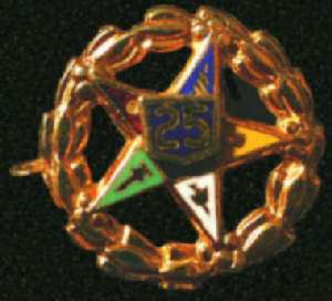 Masonic Order of the Eastern Star 25 Year Pin  
