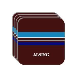 Personal Name Gift   ALSING Set of 4 Mini Mousepad Coasters (blue 