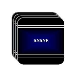 Personal Name Gift   ANANE Set of 4 Mini Mousepad Coasters (black 