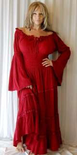 R977 RED/DRESS PEASANT SMOCK MADE 2 ORDER 2X 3X 4X  