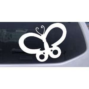 Butterfly Butterflies Car Window Wall Laptop Decal Sticker    White 
