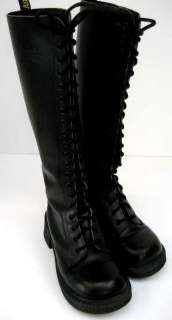 Dr Martens Womens Air Walr Black Leather Granny Boots Size Shoes Sz 