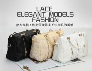 Korean leisure women Hobo PU leather& lacehandbag 9027  