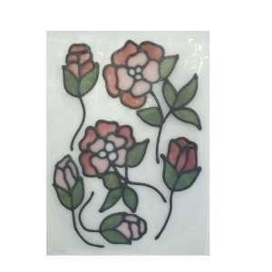  Window applique stained glass art flower vine sage rose 