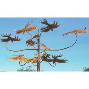  Kinetic Metal Wind Sculpture Feathered Birds 3 Way: Home 