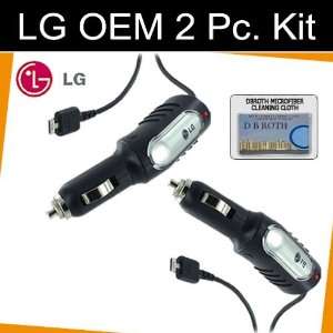  Original OEM Set of 2 Car Chargers for your LG AX8600 