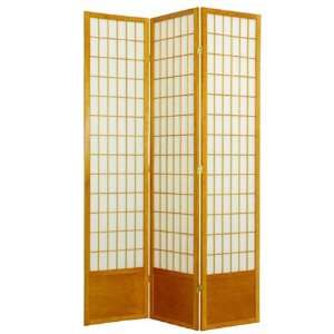  7 ft. Tall Window Pane Shoji Screen 3 Panel (Honey) (84H 