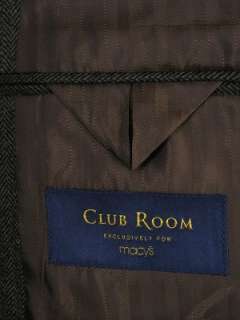 Club Room by  Tweed Sport Coat Brown Black Cashmere Wool 48R 
