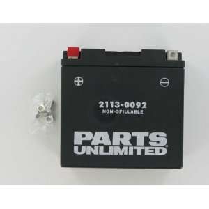 Parts Unlimited AGM Factory Activated Maintenance Free Battery   YT14B 