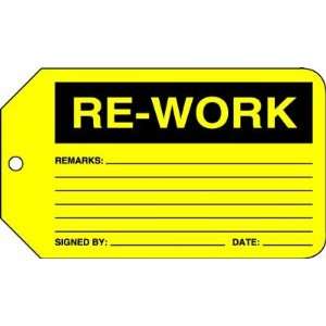  RE WORK Tags RV Plastic (5 7/8 x 3 3/8)   1 Pack of 5 