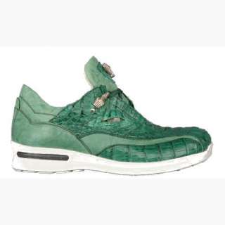   Genuine Caiman & Calf Mens Sneakers Emerald 3044 Size 8 14  