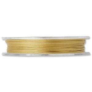 Gold Nylon Steel Beading Wire, Tigertail, 0.022, 30ft  
