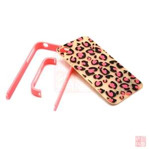 Pink Leopard Design Hard Back Case Cover for Apple iPhone 4S 4G New 