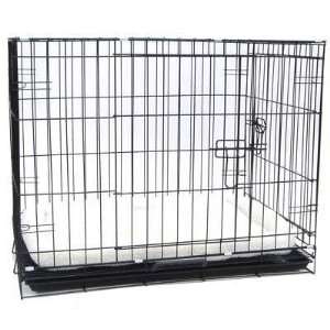  Brand New 2 Doors Dog Kennel Crate Cage 30x21x24 w/Fleece Pad 