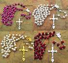 Rosary Rosario Jesus Cross Crucifix Round Bead Necklace Pendant Chain