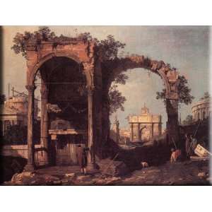    Ruins and Classic Buildings 16x12 Streched Canvas Art by Canaletto