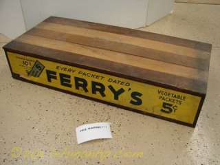 Vintage FERRYS Seed Box Counter Display Wood !!  