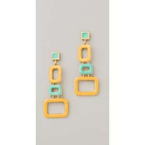  Adia Kibur Enamel Geometric Earrings: Jewelry
