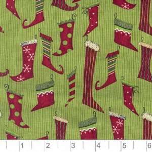 45 Wide Hip Holiday Stockings Lime Fabric By The Yard 