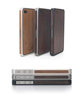 PATCHWORKS] Alloy x Wood Aluminum Bumper Case Cover Skin for iPhone 4 