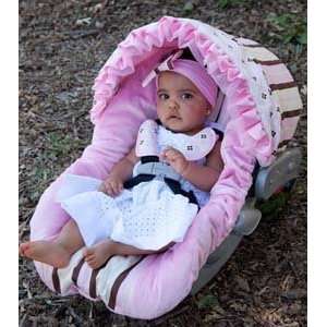  Infant Car Seat Cover: Pixie Stix with Mesh Ruffle Canopy 