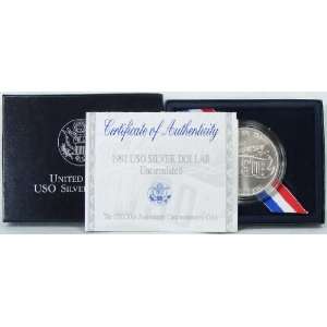   USO Commemorative Silver Dollar with Original Box 