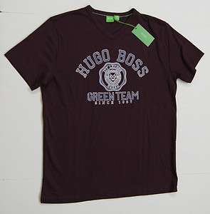   GREEN Men Tim 1 US V Neck T Shirts   Burgundy NEW NWT $55  