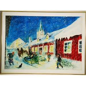 1983   Leiif Holgersson   Matted & Framed Print   Sweden   Christmas 