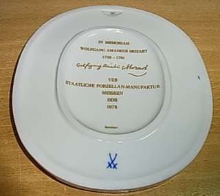 Sword Meissen Plaque Wolfgang Amadeus Mozart 1978 #AQ4  