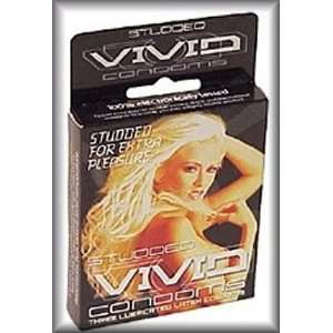  Vivid Studded Latex Condoms   3 Pack Health & Personal 