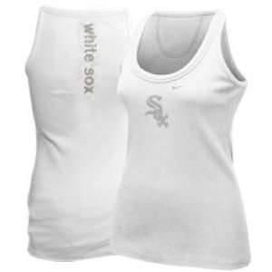    Womens Chicago White Sox White Ribbed Tank: Sports & Outdoors