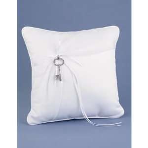  Key To Your Heart White Ring Pillow 
