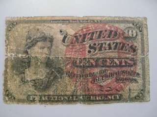 1863 Forth Issue 10 Cent Fractional Currency.  