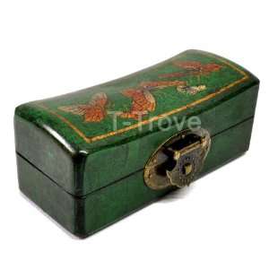  Leather Butterfly Pillow Box Green