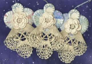   handmade from cluney lace doilies, embroidery, quilt tops   #4386