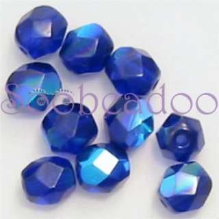 65 Cobalt AB Fire Polished Faceted Glass beads 4mm  