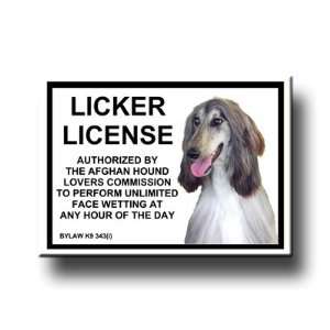 Afghan Hound Licker License Fridge Magnet No 2
