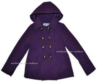   LONDON FOG purple Winter Jacket PEA Dress Coat Hooded NEW Size Small